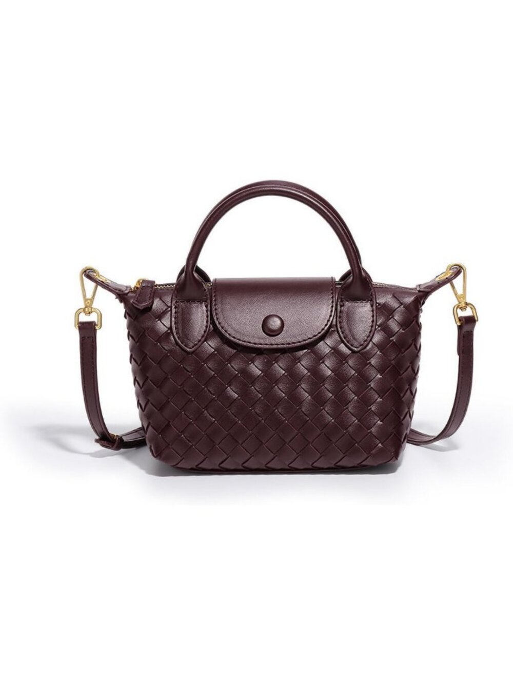 Chic Mini Braided Leather Handbag | Stylish Women's Top Handle Satchel for
